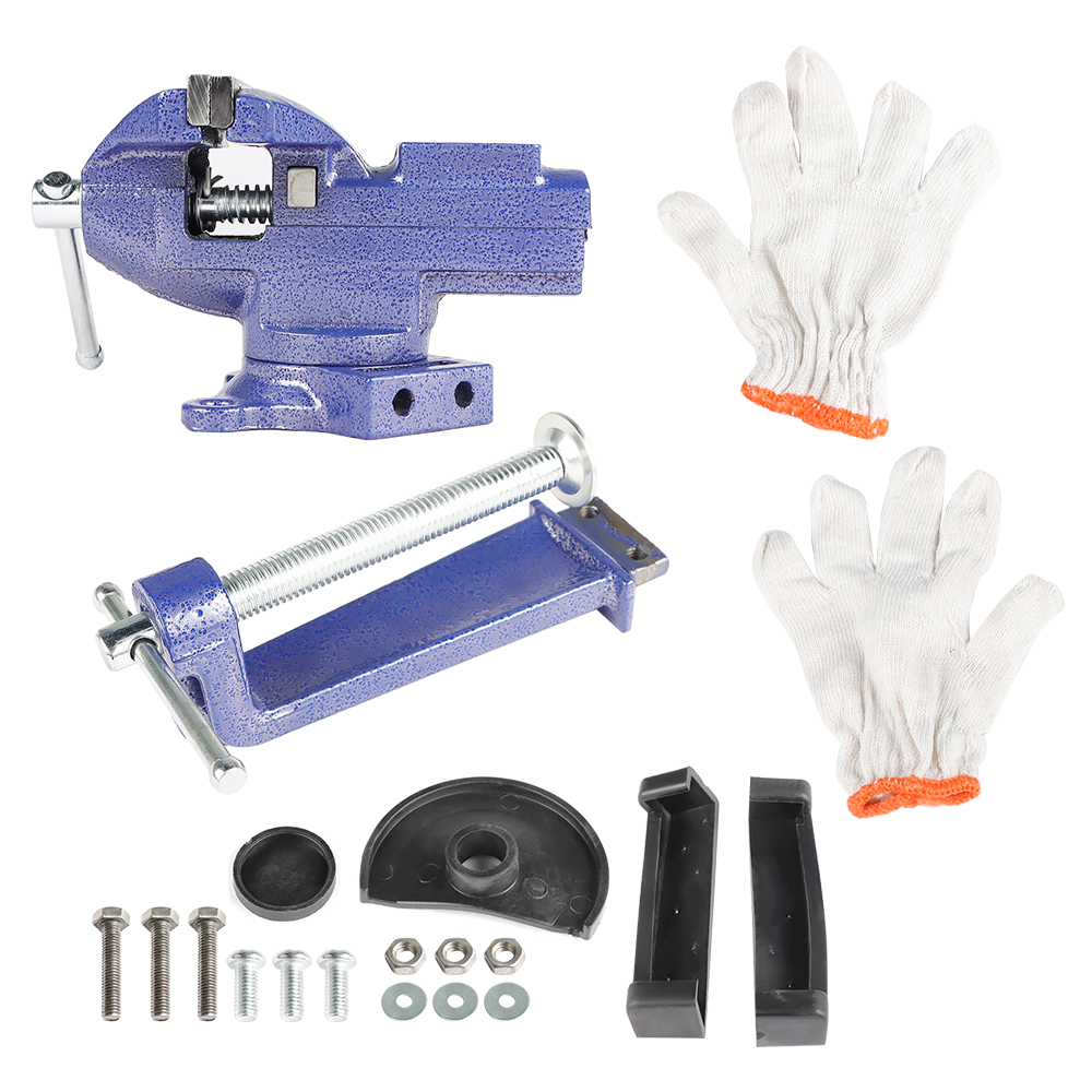 6" Heavy Duty Bench Vise With 360° Swivel Base - Mechanic Table Clamp Press