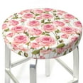 thumbnail image 3 of Fotbe Rose Flowers Stool Covers Round,Waterproof Round Bar Stool Covers Bar Chair Covers Washable Stool Cushion Slipcover for 12-14 Inch Chair-12 inch, 3 of 7