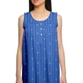 thumbnail image 5 of Moomaya Printed Sleeveless Nightdress For Ladies Button Placket Nightwear, 5 of 6