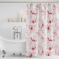 thumbnail image 2 of Pink Flower Shower Curtain Set - Standard 72" x 72" Washable Bathtub Curtain with 12 Hooks, Watercolor Floral Botanical Line Drawing Print Waterproof Fabric Stall Shower Curtains for Bathroom Décor, 2 of 6