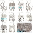 thumbnail image 6 of 1Box DIY 8Pairs Bohemian Style Chandelier Charms Earrings Making Kit Boho Dream Catcher Charm Feather, 6 of 8