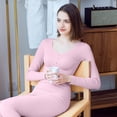 thumbnail image 4 of Ynynloco Thermal Underwear for Women Stretch Long Johns with Fleece Lined Base High Waisted Layer Women Cold Weather Top Bottom, 4 of 6
