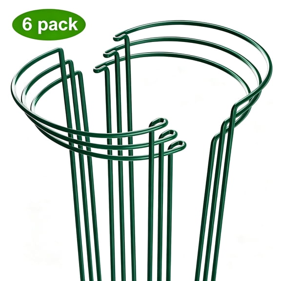 OFEFE Plant Support Stakes, 6 PCS Peony Cages and Supports, Plant Stakes for Indoor Plants, Outdoor Plants, Tomato Hydrangea Support Cage, 10" W x 15.8" H