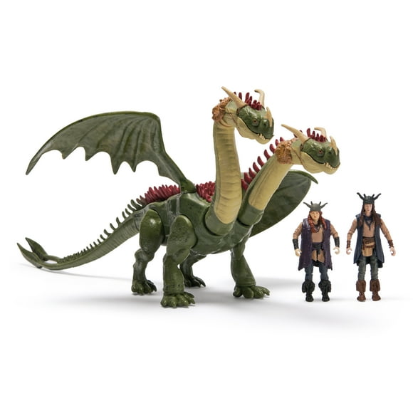 Dreamworks Dragons How to Train Your Dragon, Hideous Zippleback, Ruffnut & Tuffnut, Trio de figurines articulées Viking, jouets pour enfants à partir de 4 ans