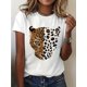 thumbnail image 1 of Vintage Graphic Print T-Shirt - Leopard Tiger Design, Short Sleeve, Crew Neck, Soft and Breathable for Summer & Spring, Women's Casual Top, 1 of 6