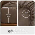 thumbnail image 3 of MooMee 100% Washed Cotton Queen Fitted Sheet Only Linen Like Textured Extra-Deep Pocket Breathable Soft 1-Piece(Brown, 60" x 80"), 3 of 6