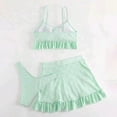thumbnail image 4 of Huowey Women Swimwear Summer Leisure Beach Solid Color Wrap Skirt 3PCS Swimsuit Vacation Beachwear Honeymoon Cruise Trendy Wear, 4 of 6