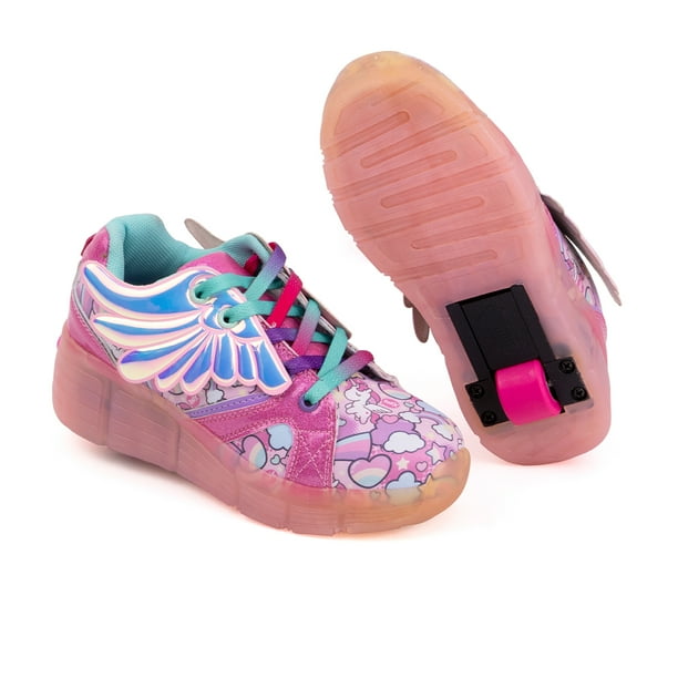 Tenis Patín Onix Unicornio Shine Rosa Con Rueda Retráctil Para Niña