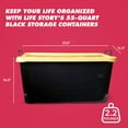 thumbnail image 3 of Life Story 55 Qt Stackable Storage Bin, Heavy Duty Lidded Container, Black/Yellow, 18 Pack, 3 of 11