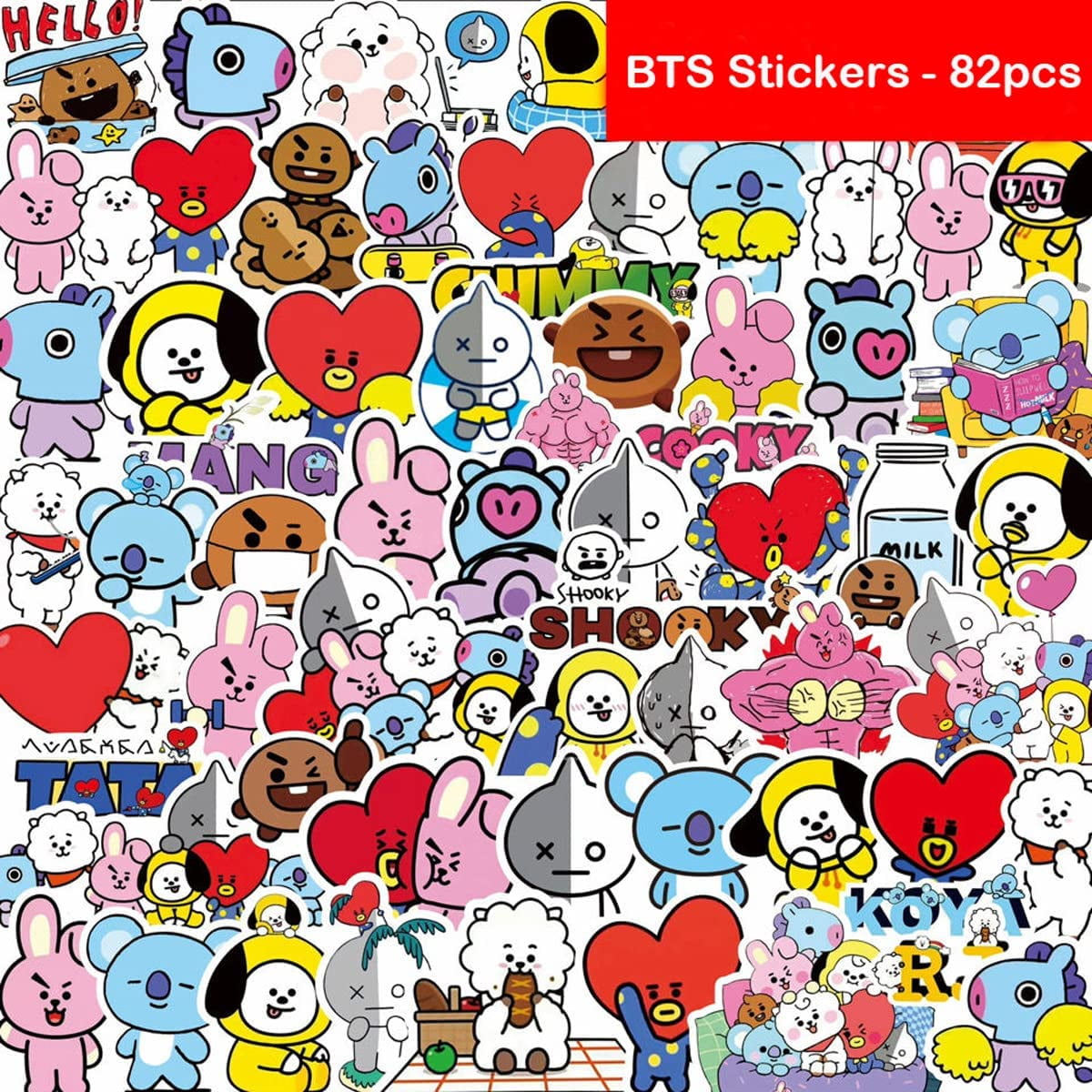 BTS K-POP Vinyl Weatherproof Sticker Pack - Perfect Gift for BTS