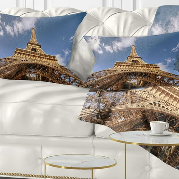 Designart 12" x 20" Blue Polyester Throw Pillow