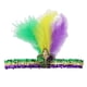 thumbnail image 4 of Diadema de lentejuelas de Mardi Gras para mujer, accesorios brillantes para el cabello, tocados de baile Pluma tricolor, 4 of 9
