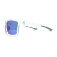 thumbnail image 6 of Polarized Color Mirror Mens Rectangle Sport Horn Rim Plastic Sunglasses Clear - Teal Mirror, 6 of 8