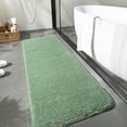 thumbnail image 3 of Junovo Soft Bathroom Rug Runner Absorbent Microfiber Bath Rugs for Bathroom Non Slip Bath Mat for Tub, Shower Floor,24"x70",Matcha Green, 3 of 6