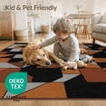 thumbnail image 4 of ODIKA 4'x6' Washable Area Rug Geometric Mosaic Bold Interlocking Motifs Brushstroke Abstract Flowing Dynamic for Bedroom, Reading Nook, Pet Friendly & Non-Shedding, 4 of 7