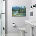 thumbnail image 4 of River Forests Nature Scenery Pictures Wall Art Tree Mountain Wall Decor River Landscape Canvas Painting Framed Artwork for Living Room Bathroom Bedroom 16"x12", 4 of 6