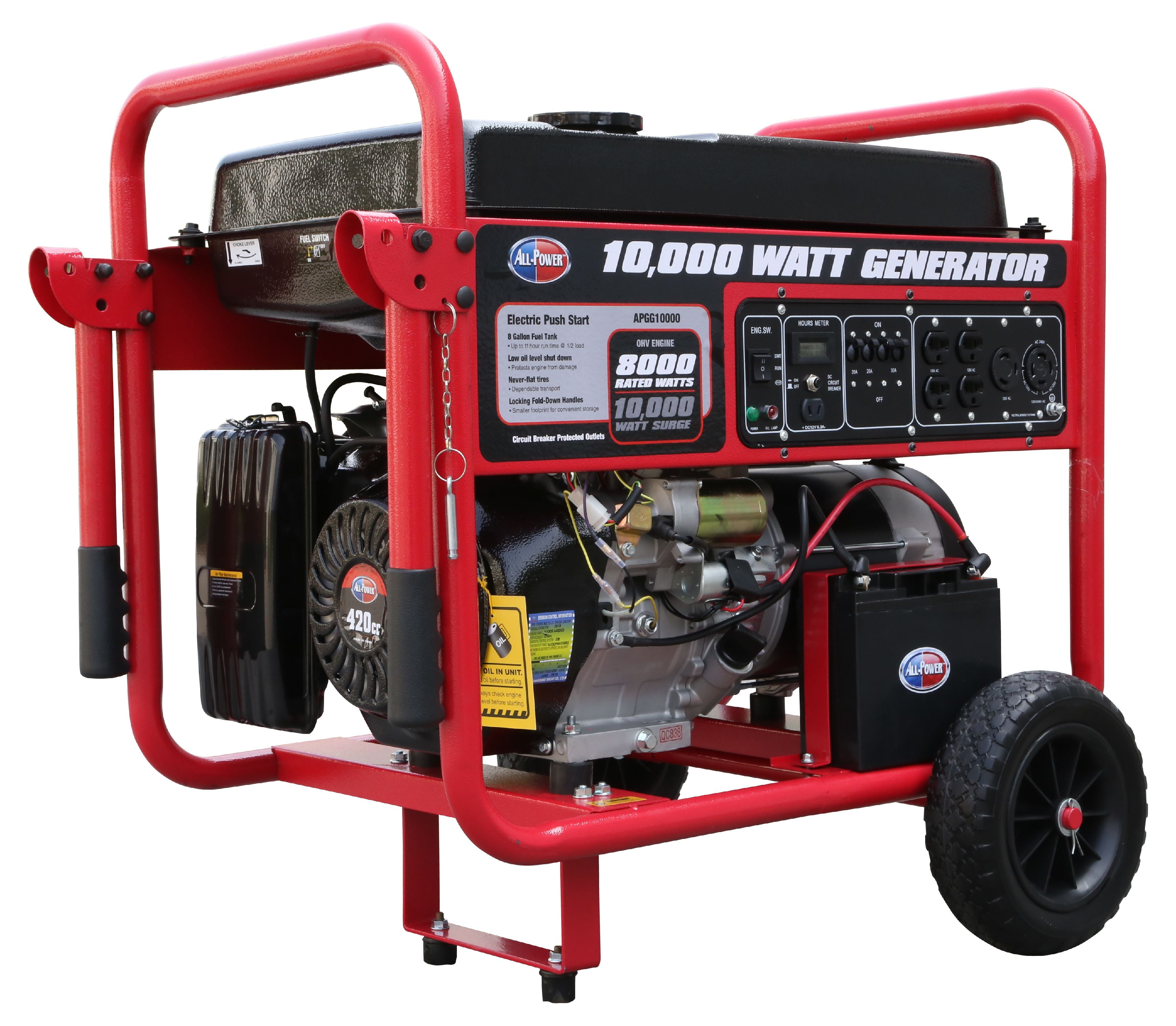 All Power 10000 Watt Generator APGG10000, 10000W Gas Portable Generator