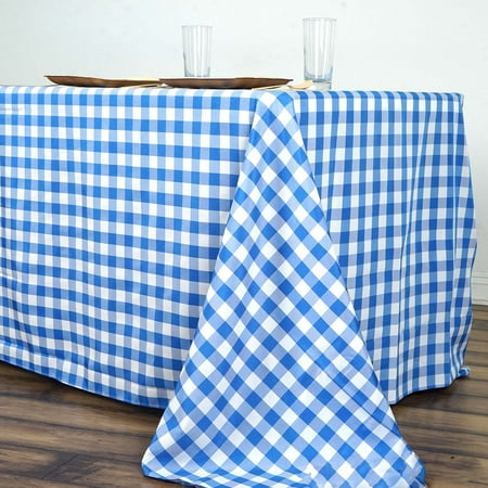 

BalsaCircle 90 x 156 Checkered Tablecloth Wedding Party Table Linens Blue and White