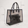 thumbnail image 4 of Bolso Bolso transparente de PVC con letras a la moda, bolso de mano para compras en la playa para mujer (negro), 4 of 6