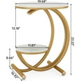 thumbnail image 2 of Tribesigns Table d'Appoint, Table de Bout en Faux Marbre avec Étagère de Rangement à 2 Niveaux, Table d'Accent Ronde Moderne, 2 of 5