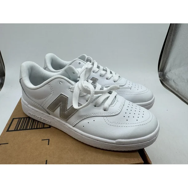 New Balance BB80 Athletic Shoes Mens White Leather Lace-Up Low Top Sneaker - 7.5