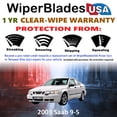 thumbnail image 2 of 2003 Saab 9-5 Beam Wiper Blades Wipers w/1yr Warranty (Set of 2) (WiperBladesUSA), 2 of 5