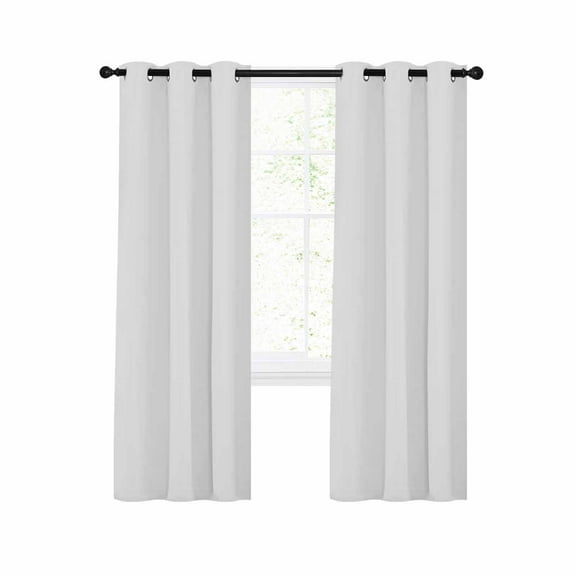 White Blackout Curtains 54 Inches Long for Bedroom, Pure White Solid Color Simple Minimalism Art Thermal Insulated Room Darkening Black Out Window Curtain Panels Grommet Drapes for Living Room
