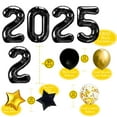 JOJO FLY New Years STF9 Eve Party Supplies 2025, Black 2025 Balloons