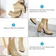 thumbnail image 4 of WORGEOUS 1 par de botines de lentejuelas de tacón alto Botas de mujer con punta en punta Botas con cremallera lateral, 4 of 8