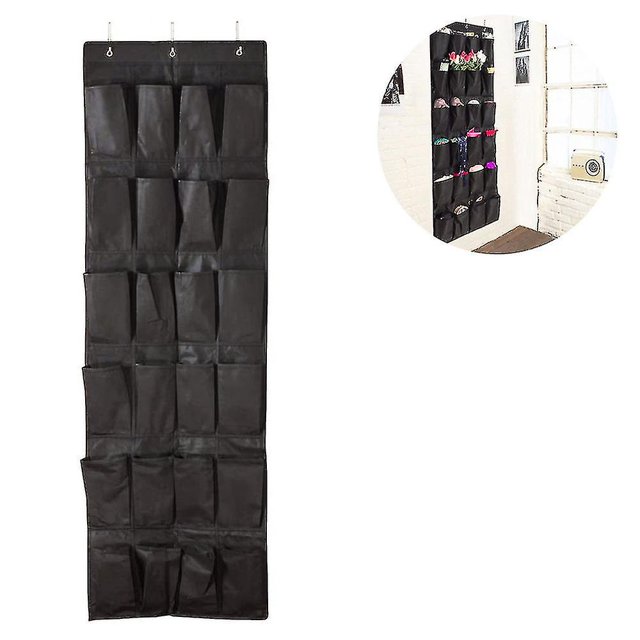 Organizador de zapatos colgante YONGSHENG 24 bolsillos malla color negro