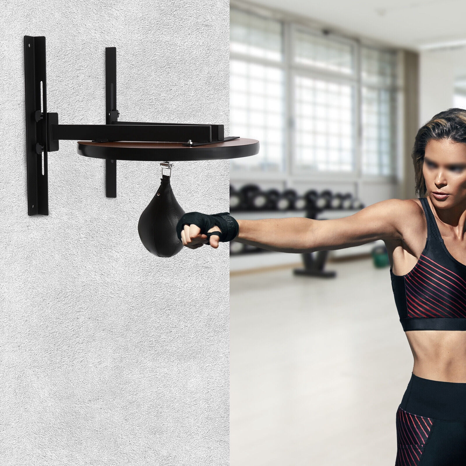 Speed Bag Platform Kit, Heavy Duty Boxing Training Equipment, Wall Mount Adjustable Speed Bag Set for Reflex & Coordination