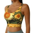 thumbnail image 2 of Fuzoiu Golden Sunflower In Field Print Women's Sports Vest,U-Back Sports Tank,Gym Vests,Athletic Sleeveless Shirts,Exercise Undershirts,Yoga, Gym, and Dance Wear-XX-Large, 2 of 8