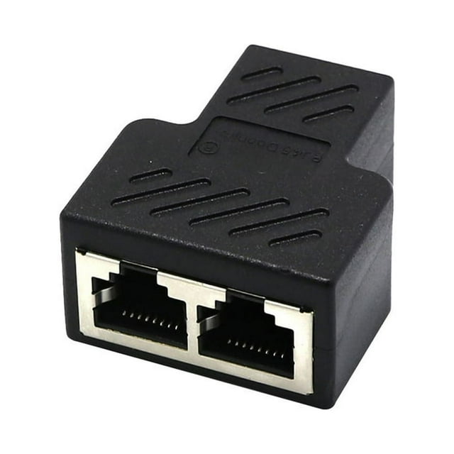 MesaSe 1 to 2 Dual Female Ports CAT5/6/7 RJ45 Splitter LAN Network Internet Adapter