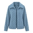 thumbnail image 6 of OGLCCG Winter Fleece Jacket for Women Long Sleeve Sherpa Fuzzy Jackets Full Zip Warm Teddy Coat with Pockets,Size S-3XL, 6 of 7