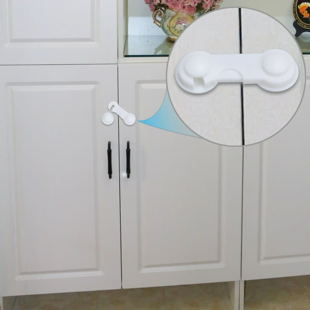 Esynic 10pcs Adhesive Lock Child Kids Baby Safety Cabinet Door Fridge Drawer Cupboard Lock Adhesive Child Door Pet Safety Locks Cupboard Latch Drawer Fridge Walmart Com Walmart Com