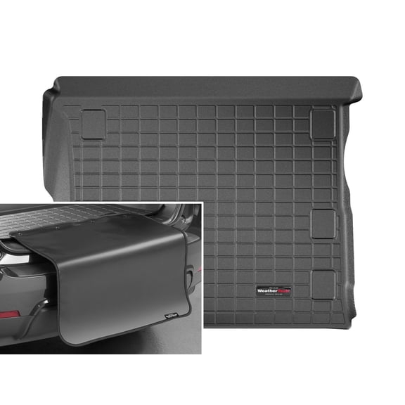 WeatherTech Cargo Trunk Liner with Bumper Protector compatible with 401107SK - Behind 2nd Row Seating With Bumper Protector, Black