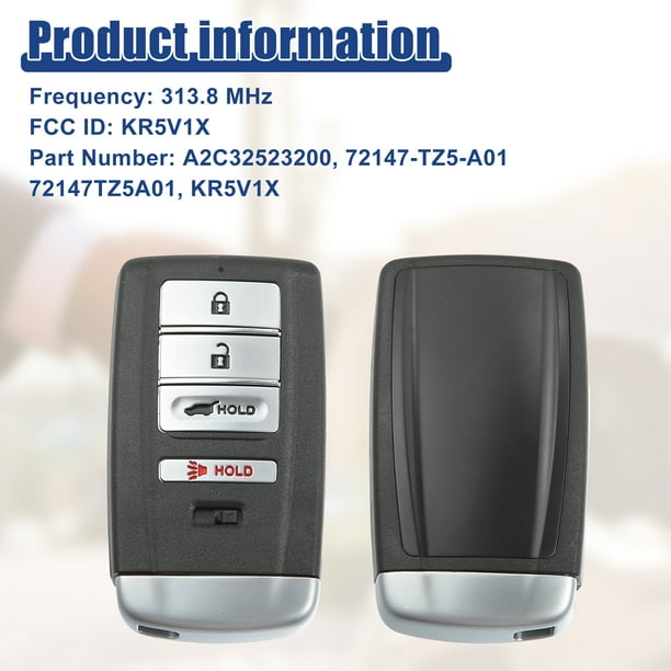 Keyless Entry Remote Fob For Acura MDX & RDX 2014-2020 - Replacement Car Key With Chip