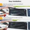 thumbnail image 3 of Parasol universal para ventanas traseras de coche: 2 protectores universales para ventanas laterales traseras de coche, SUV, protegen a niños y mascotas de los rayos UV | Negro resistente al calor (L), 3 of 5