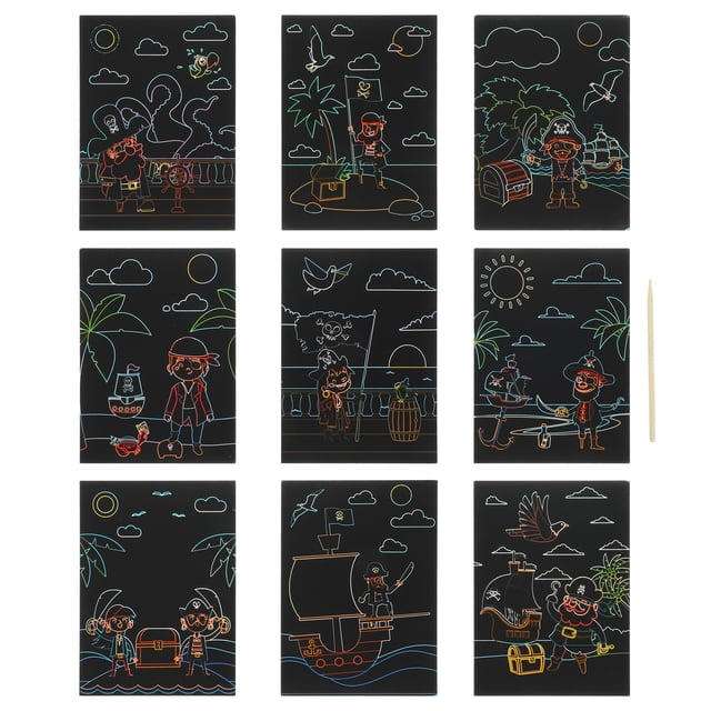 5Pcs Scratch Art Kit Drawing Paper Pads for Kids Creativity Development Free Time Entertainment Home Use