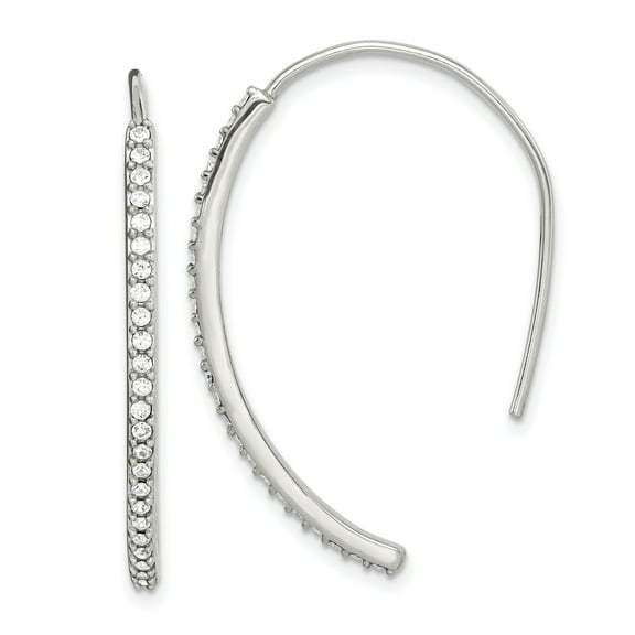 Primal Silver Sterling Silver Crystal Threader Dangle Earrings