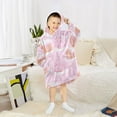 thumbnail image 6 of Pink Gingerbread Houses Wearable Blankets Hoodie Oversize Sherpa Wearable Soft Blanket Warm Cozy 3-14 Age, 6 of 7