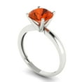 thumbnail image 2 of 2 ct Round Cut Simulated Red Diamond Solitaire 18K White Gold Womens Engagement Ring, 2 of 5