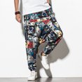 thumbnail image 4 of Leutsin Pantalons Longs Décontractés Rétro pour Hommes avec Taille Élastique et Poches, 4 of 7