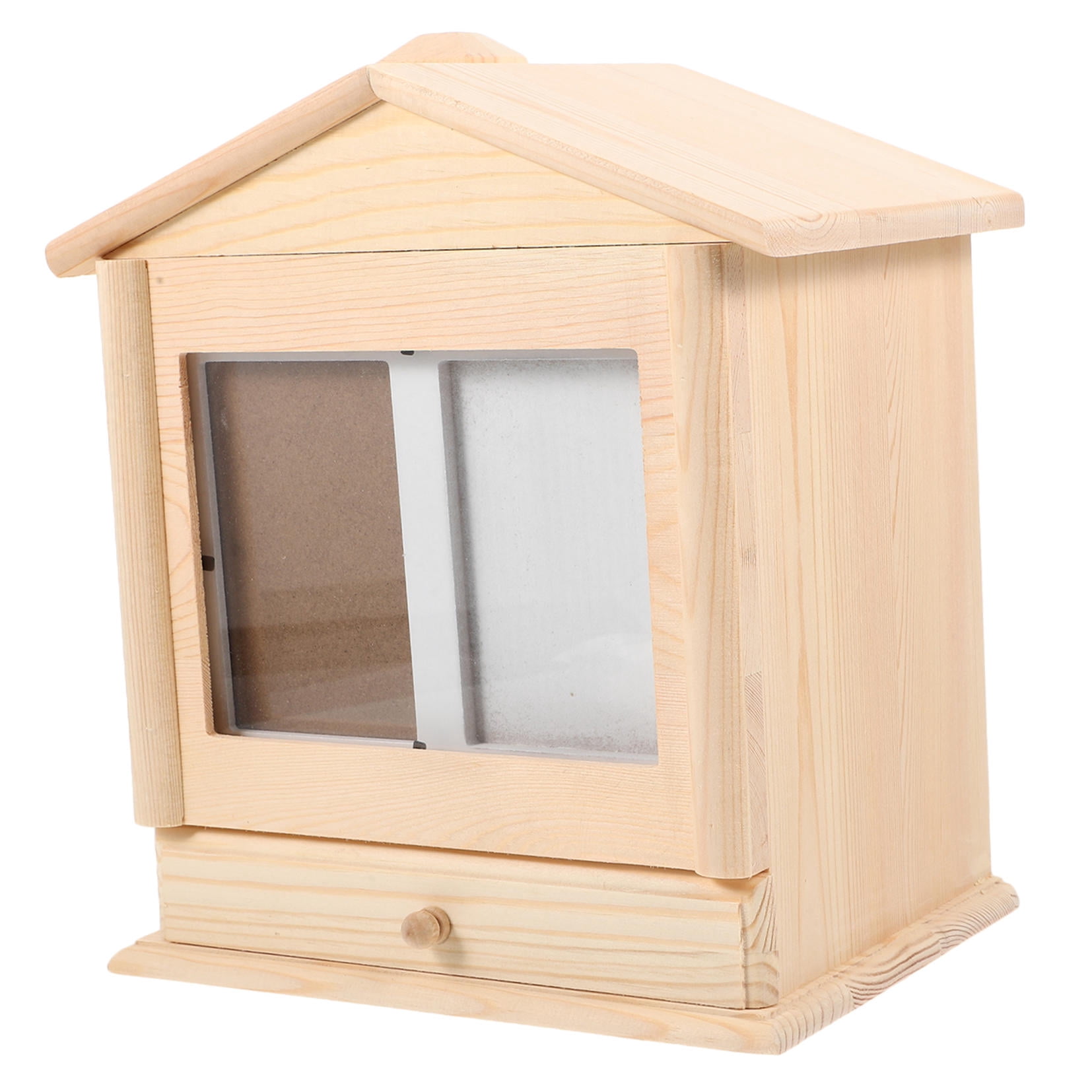 Worgeous Wood Pet Urn Memorial Urn Dog Cat Ashes Box House Design Wooden Urn for Pet Funeral