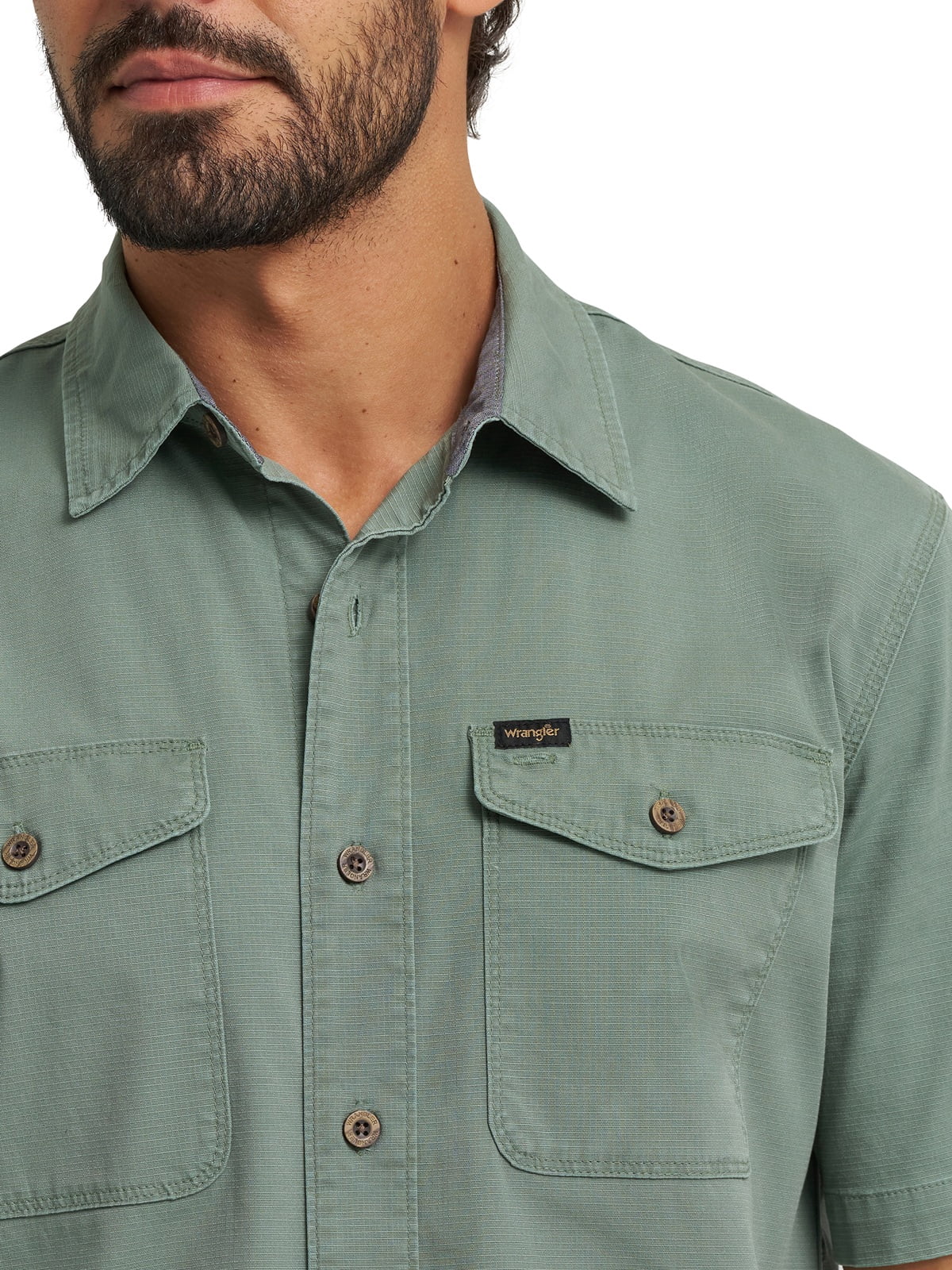 Wrangler® Men's Short Sleeve Micro Ripstop Shirt