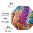 thumbnail image 3 of Honeii Rainbow Melting Ice Cream Print Leather Coaster Set of 4, Ideal for Safeguarding Your Furniture from Drinks Spills and Effortless Cleanup-Octagon, 3 of 6