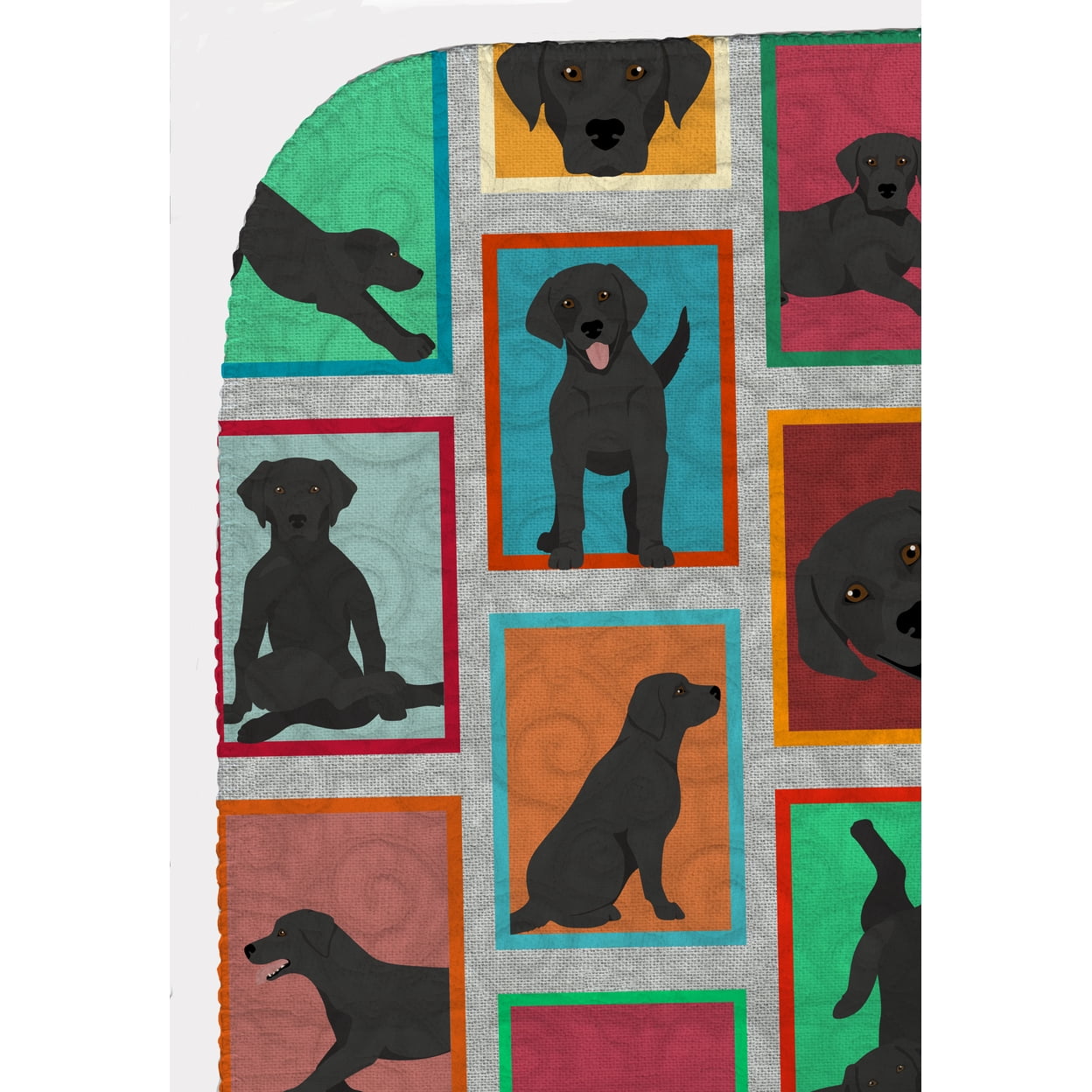 Lots of Black Labrador Retriever Quilted Blanket 50x60