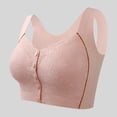 thumbnail image 2 of NIEWTR Womens Front Snap Closure Bras Soft Seamless Wireless Lace Bralettes Comfort Full Coverage Bra(Light Pink,XL), 2 of 6