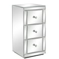 thumbnail image 4 of IVV Modern Mirrored Nightstand with 3 Drawers, Crystal Knobs, Small Bedside Table for Bedroom Living Room, Silver, 11.8"L x 11.8"W x 23.6"H, 4 of 10