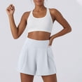 thumbnail image 5 of Miluxas Women's High Waisted Pleated Shorts Lightweight Flowy Casual Wide Leg Shorts with Pockets Comfy Summer Shorts for Yoga Workout White, 5 of 7